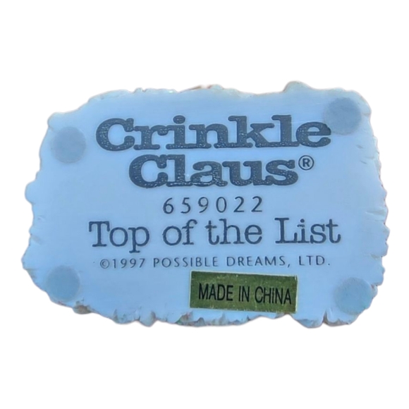 Crinkle Claus Vintage 1997 'Top Of The List' St.Nick Christmas Collector's Item - Picture 5 of 7